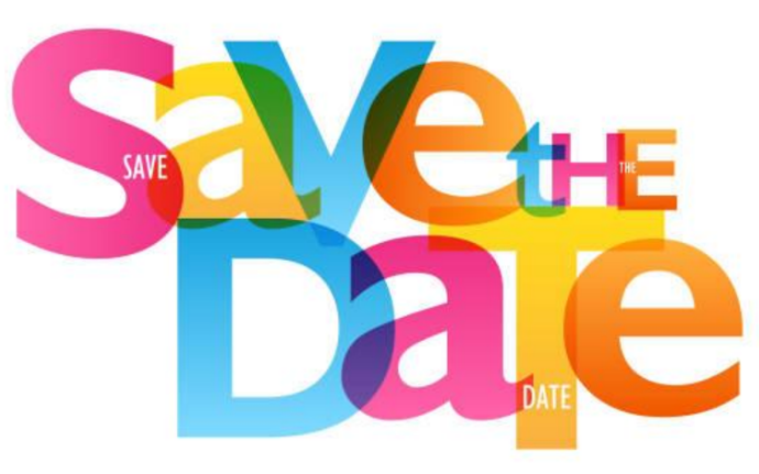 Save the Date in bunter Schrift