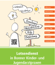 Graphische Darstellung der Aufgaben des Lotsendienstes in Kinder- und Jugendarztpraxen