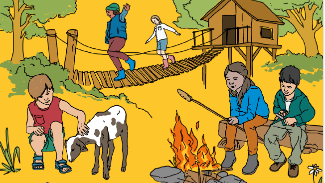 Plakat für Einladugn zum Jugendfarmfest am 13.06.26 auf der Jugendfarm Bonn