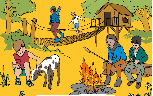 Plakat für Einladugn zum Jugendfarmfest am 13.06.26 auf der Jugendfarm Bonn