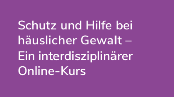 Weißer Text auf lila Hintergrund