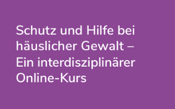 Weißer Text auf lila Hintergrund