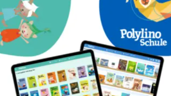 Werbung für die Polylino App - eine App, die Bücher für Kinder und Jugendliche kostenlos zur Verfügung stelle