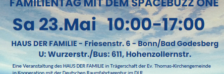 Einladung zum Weltraumtag des Haus der Familie aus Anlass des 60jährigen Bestehens am 23. Mail 2026