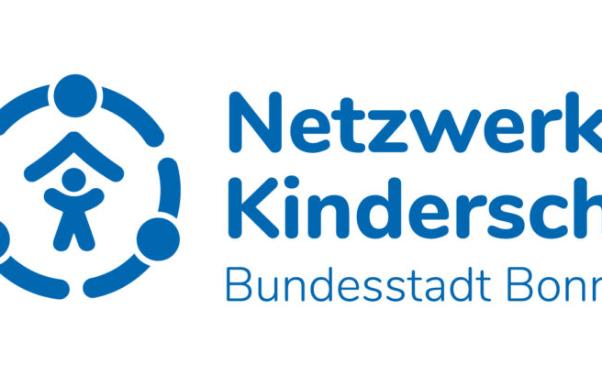 Logo des Netzwerks Kinderschutz der Stadt Bonn mit blauem Kreis und Kind in der Mitte