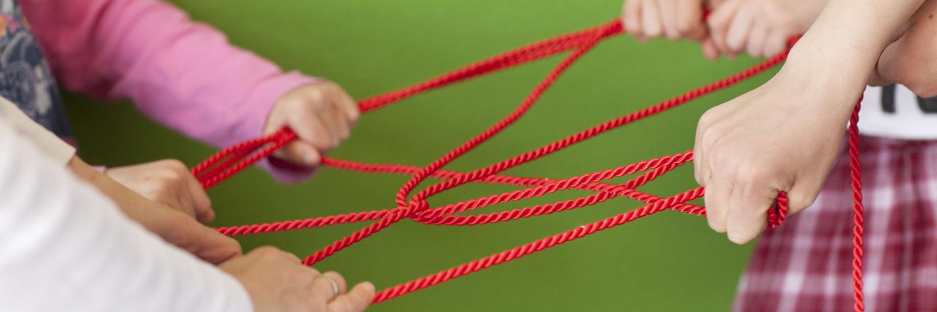Bildliche Darstellung eines Netzwerks mit Hilfe von Seilen