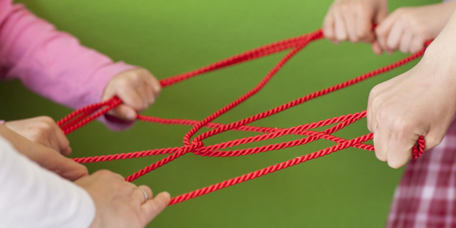 Bildliche Darstellung eines Netzwerks mit Hilfe von Seilen